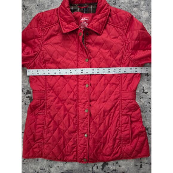 Vintage L.L. Bean Quilted Jacket -Large Red Preppy Collegiate Classic Cabincore - Picture 8 of 12
